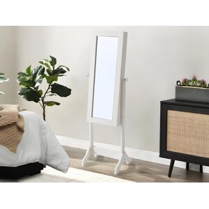 OZAIA Armoire a bijoux miroir psyche en MDF et bois de sapin BERENICE L30 x H120 cm Blanc