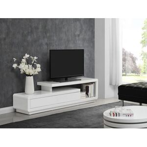 Vente unique Meuble TV ARTABAN 2 tiroirs MDF laque Blanc