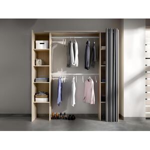 Vente unique Dressing extensible DORIAN avec rideau L110180 cm Coloris Chene et gris