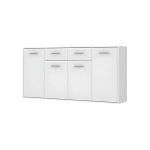 PILVI Buffet bas 4 portes 4 tiroirs Blanc mat L 1623 x P 342 x H 881 cm