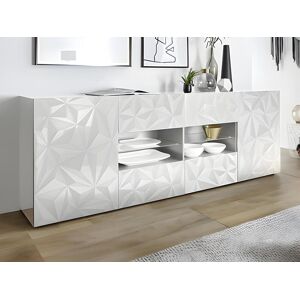 Vente unique Buffet ERIS 2 portes 4 tiroirs Blanc laque