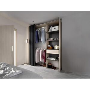 Vente unique Dressing extensible LAURENT L110160 cm Coloris Chene et Anthracite