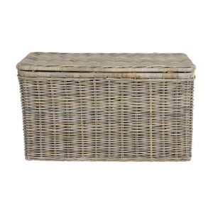 OZAIA Coffre de rangement en kubu TIMGAD - L100 x P55 x H55 cm - Gris naturel