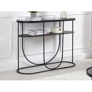 Vente-unique Console avec 1 étagère en métal et verre fumé - Noir et Transparent - PRETORIA