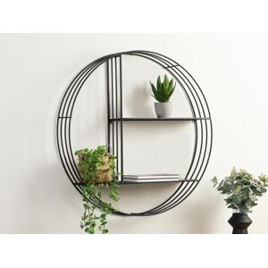 Vente unique Etagere murale en metal 2 tablettes Noir NACERA