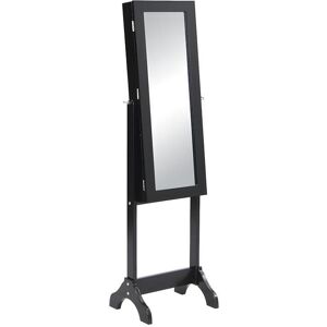 OZAIA Armoire a bijoux miroir psyche en MDF et bois de sapin BERENICE - H.120 cm - Noir