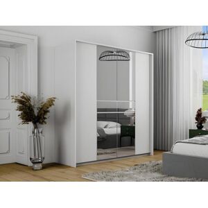 Vente unique Armoire 6 portes et 1 tiroir Avec miroir L200 cm Blanc ZADIA