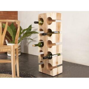 OZAIA Porte-bouteilles en bois de suar - 10 bouteilles - L. 19 x P. 27 x H. 70 cm - Naturel - CAGAYAN
