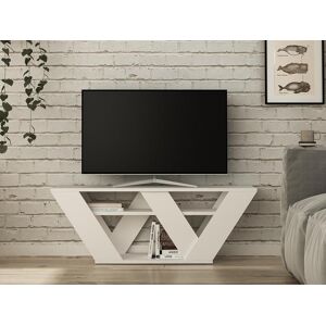 Vente unique Meuble TV 1 etagere Blanc ZANELO