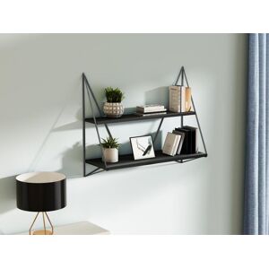 Vente-unique Etagere murale avec 2 tablettes en metal - Noir - SALARA