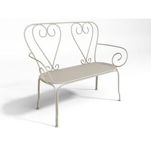 Vente-unique.com Banc de jardin en metal facon fer forge - Beige - GUERMANTES de MYLIA