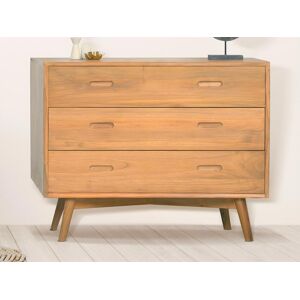 Vente-unique Commode 3 tiroirs - Bois de mindi - Naturel - PONIDA