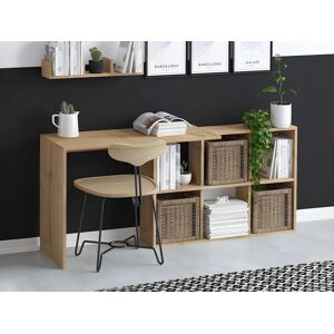 Vente unique Bureau 6 niches avec etagere murale Coloris Naturel KADONA