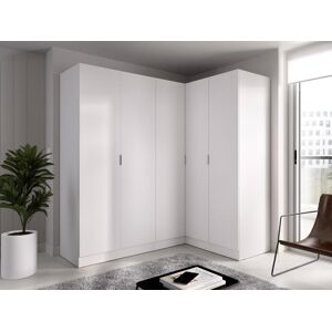 Vente-unique Armoire d'angle 5 portes - L173 cm - Blanc - LISTOWEL