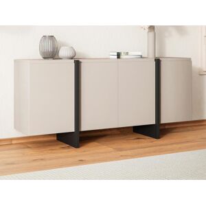 Vente unique Buffet avec 4 portes en MDF Beige et Noir LUVONIA