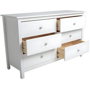 Altobuy FRED - Commode 6 Tiroirs Bois Massif Coloris Blanc