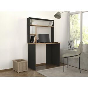 Vente unique Bureau avec rangements Noir et naturel VALURI