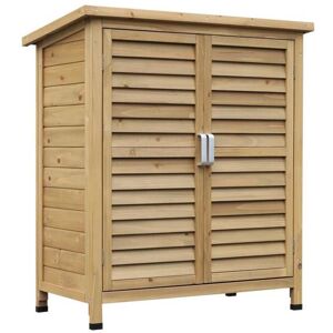 Outsunny Armoire de jardin abri jardin remise pour outils sur pied dim. 87L x 46l x 96H cm etagere portes persiennes toit bitume bois sapin autoclave vert