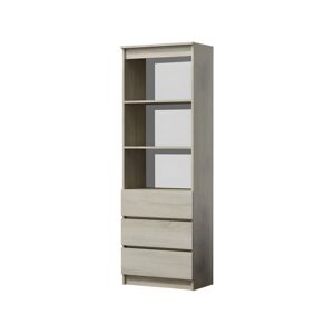 CATANIA - Bibliothèque 3 tiroirs + 2 étagères - 180x60x35 - Meuble de rangement - Etagère livres - Aspect bois