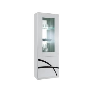 Altobuy ALYSSA - Vitrine Gauche 1 Porte Laquée Brillant Blanc