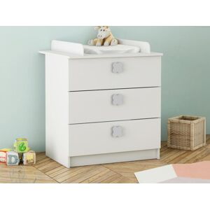 Vente-unique Commode à langer 3 tiroirs - Blanc - CASIDO