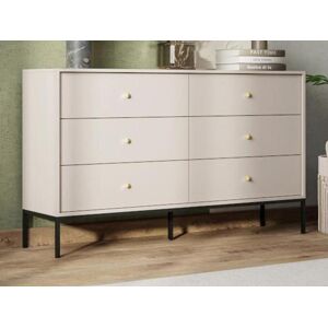 Vente unique Commode 6 tiroirs Beige BOGDAN