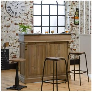 Made In Meubles Meuble bar en bois recycle 120cm Garance