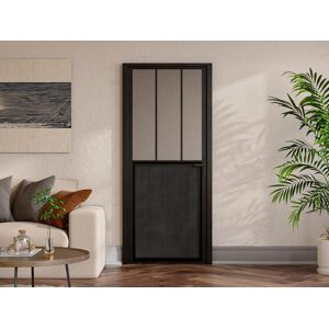 Vente unique Bloc porte reversible en aluminium et verre trempe style atelier H204 x L73 cm ERMELO