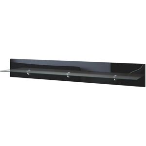 Etagere murale 146 cm en noir haute brillance + led rgb