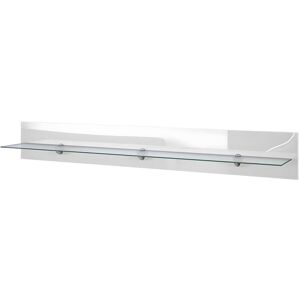 Etagere murale  146 cm  en blanc haute brillance + led rgb