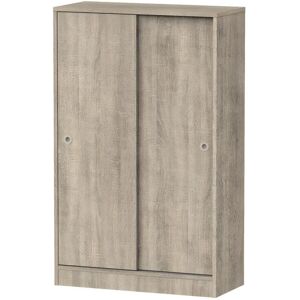 Pegane Armoire avec 2 portes coulissantes coloris Cambrian - Hauteur 120 x Longueur 74 x Profondeur 33 cm