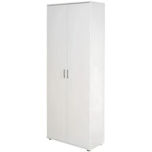 Pegane Armoire Blanc avec 5 étagères et 2 Portes, Dim : L70 x P34 x H189 cm