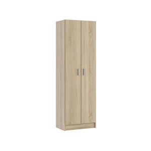 Pegane Armoire avec 2 portes coloris Chêne canadian - Dim : 180 x 58,5 x 37 cm