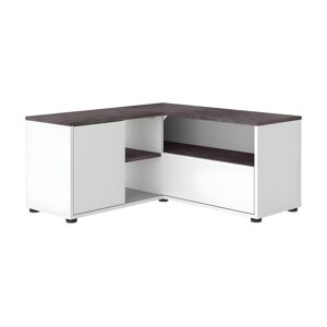 TEMAHOME Meuble TV ANGLE 90 - blanc et béton - TEMAHOME