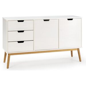 VS Venta-stock Buffet Baku 3 tiroir y 2 porte blanc, pin massif, longueur 140 cm - Publicité