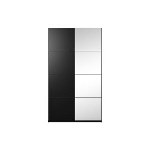 Price Factory Armoire design 120cm. 2 portes avec miroirs modulables. Couleur noir mat. Collection EOS