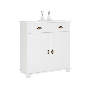 Idimex Buffet COLMAR commode bahut vaisselier meuble bas rangement avec 1 tiroir et 2 portes, en pin massif lasure blanc