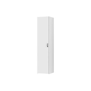 Dmora Armoire a une porte avec trois etageres internes, couleur blanche, Dimensions 39 x 175 x 41 cm