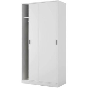 Dmora Vestiaire Dagnan, Armoire de chambre à 2 portes coulissantes, Armoire avec étagère et barre de cintre, 100x50h200 cm, Blanc