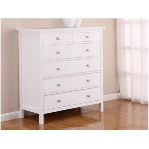 Vente-unique Commode ALBANE - 6 tiroirs - Pin blanc