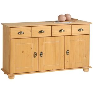 Idimex Buffet COLMAR commode bahut vaisselier meuble bas rangement avec 2 tiroirs et 3 portes, en pin massif cire