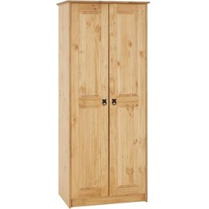 Idimex Armoire BARRIO en pin massif style mexicain, penderie pour vêtements avec 2 portes, finition teintée/cirée