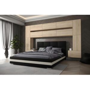 AZURA HOME DESIGN Tete de lit avec rangement Armoire - pont de lit PANAMA 7/M/S/5-1C chene sonoma 300x213x35cm