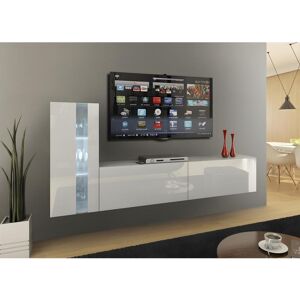 AZURA HOME DESIGN Ensemble meuble TV CONCEPT 45-45-HG-W-2-1A blanc brillant 203 cm