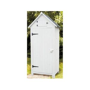 ARM0805W-Armoire cabine de rangement lasuree finition blanc equipee de 3 etageres