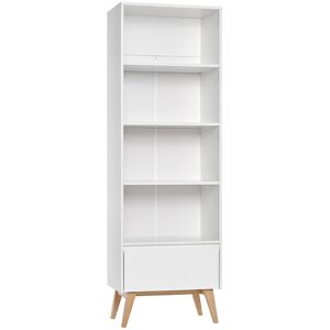 petitechambre.fr Bibliothèque SWING blanche et hêtre naturel pour chambre enfant   Hêtre massif, MDF et panneaux stratifiés