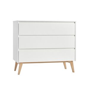 petitechambre.fr Commode blanche SWING scandinave   MDF, panneau stratifie et hetre massif