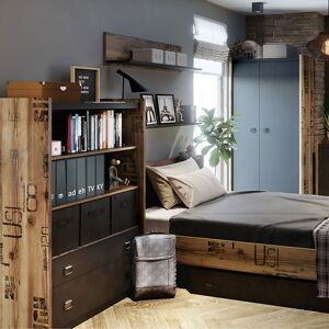 petitechambre.fr Bibliotheque Fargo design chambre ado industriel   Graphite   Panneaux Stratifies