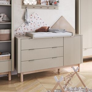 petitechambre.fr Commode de la collection Miloo avec 4 portes   Beige   MDF - Publicité