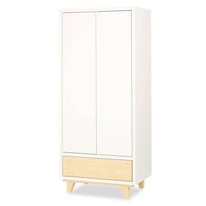 petitechambre.fr Armoire double scandinave blanche Lydia   Pin Massif et MDF